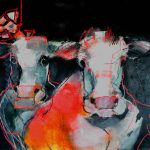 Kühe Rotrandig
Acryl/Oelstift auf Leinwand 2020